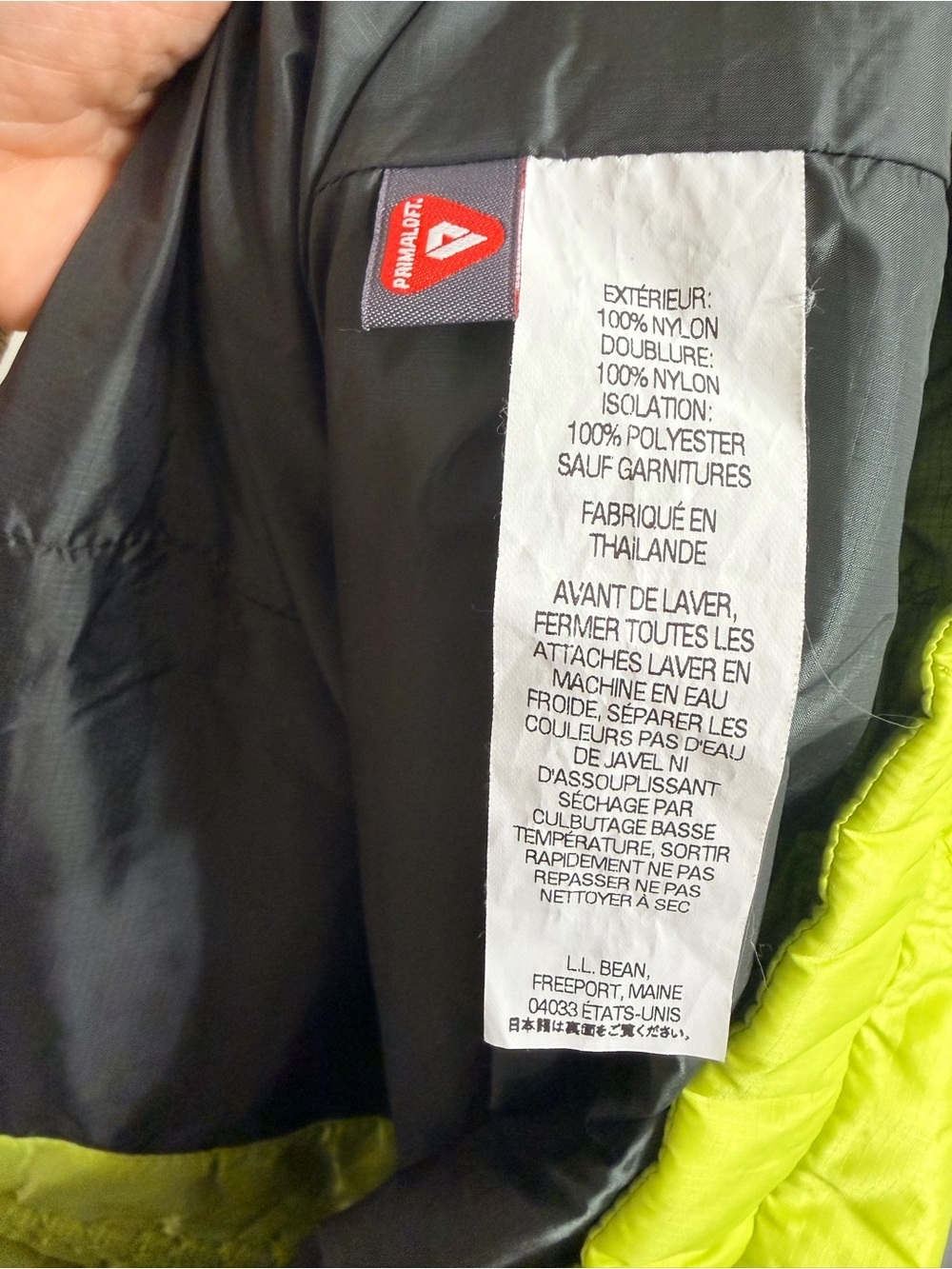 L.L.Bean Women’s Quilted Vest XL Lime Green Neon Full Zip - Picture 8 of 8